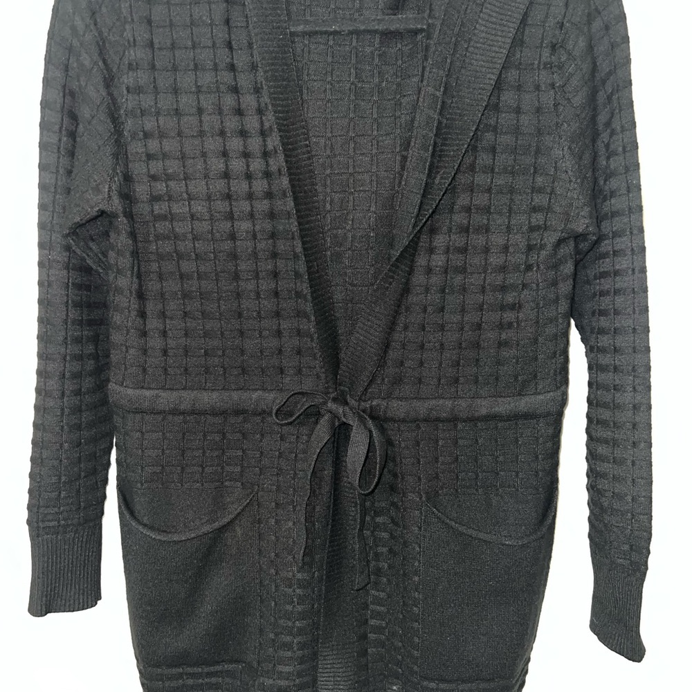 S. CHRISTINA Black Cardigan 100% Cashmere